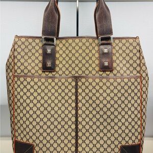 Vintage Celine Macadam canvas tote bag